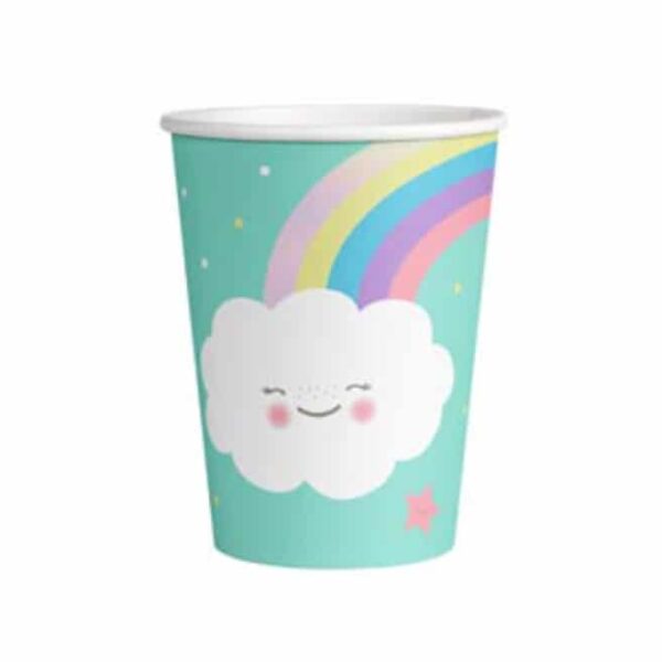 Rainbow And Cloud Paper Cups 8pcs