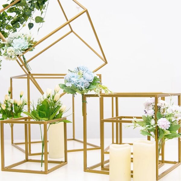 Gold Metal Flower Stand 5pc