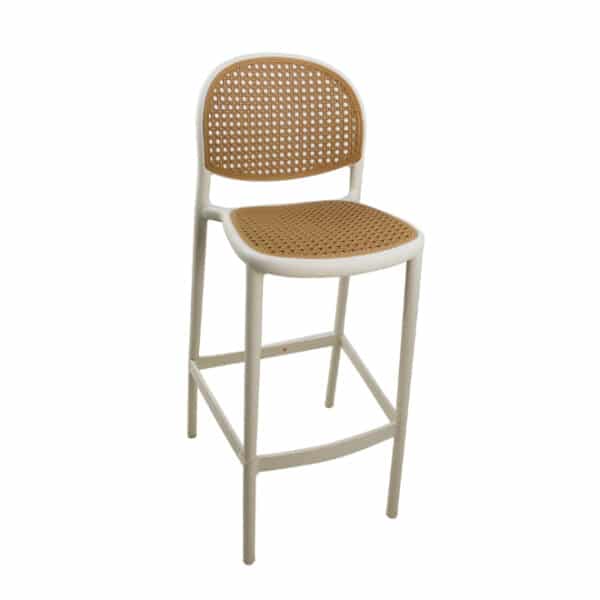 Plastic Bar Chair Cream and Mustard
