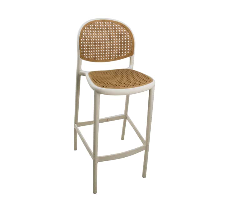 Plastic Bar Chair Cream and Mustard