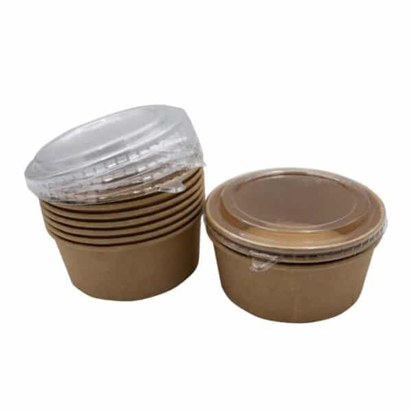 Bucket Brown Container Clear Lid 750ml