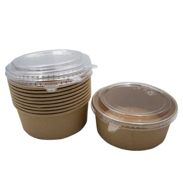 Bucket Brown Container Clear Lid 1100ml