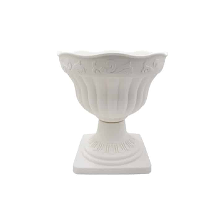 White Plastic Flower Pot