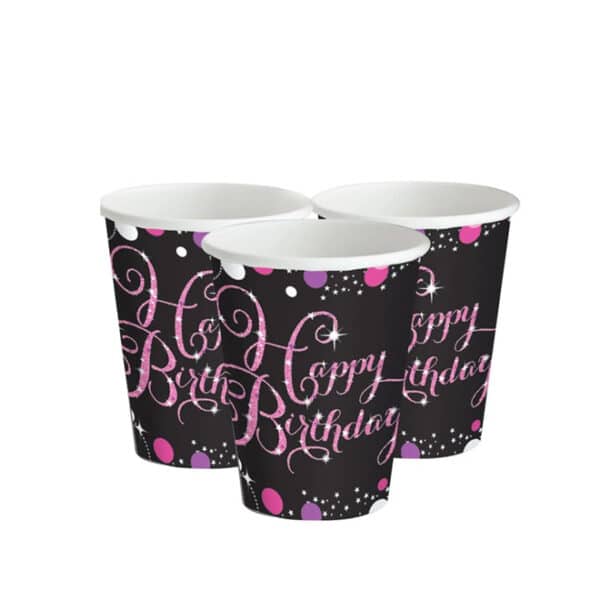 Pink Celebration Paper Cups 8s
