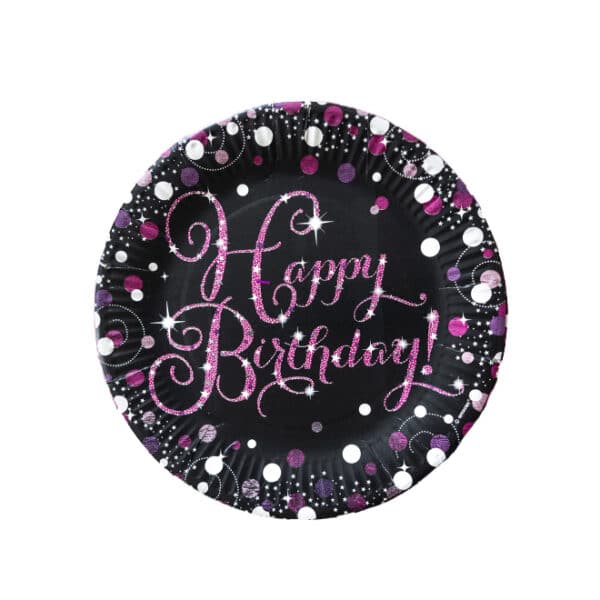 Pink Celebration Paper Plates 8s
