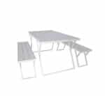 Table and Bench Set White