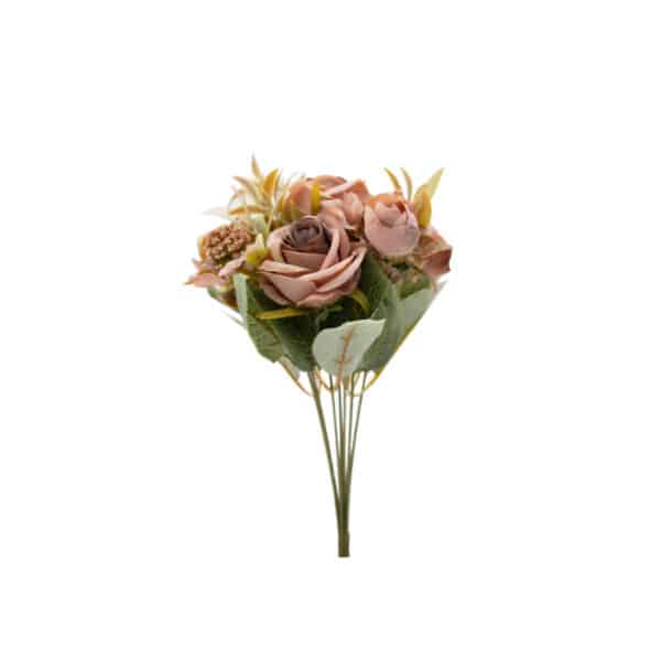 Artificial Rose Bunch Dark Pink