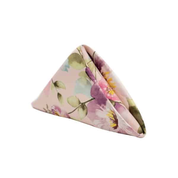 Floral Satin Napkin Pink Peach