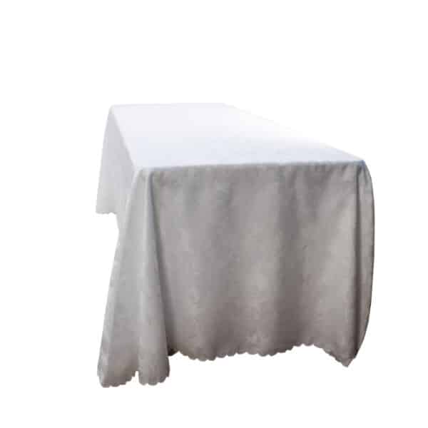 Rectangular Table Cloth Rose Pattern White 3m