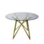 Glass Round Table Gold Metal Legs