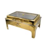 Rectangular Chafing Dish Top Window Gold