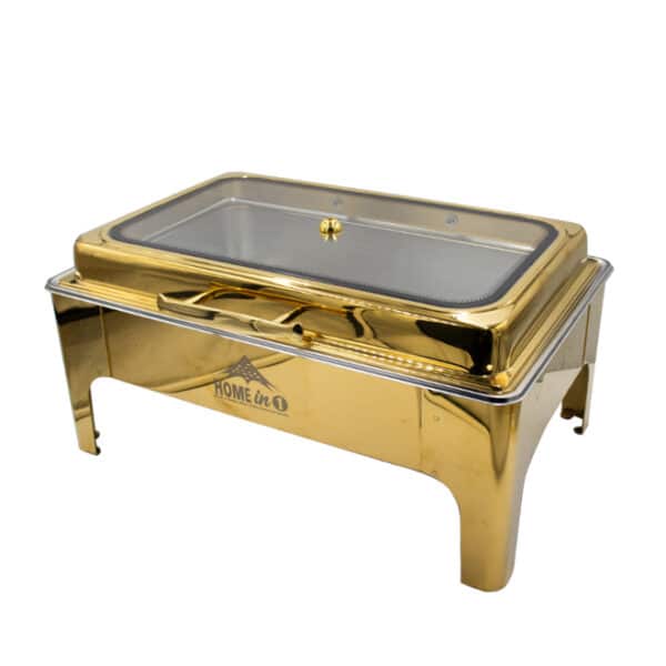Rectangular Chafing Dish Top Window Gold