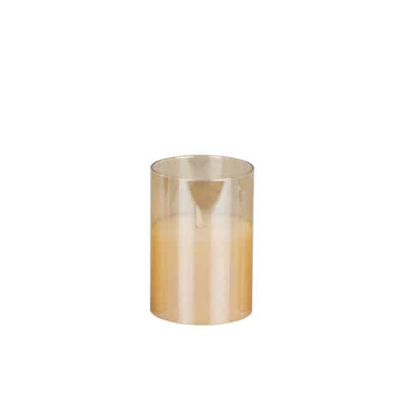 LED Glass Candle Gold