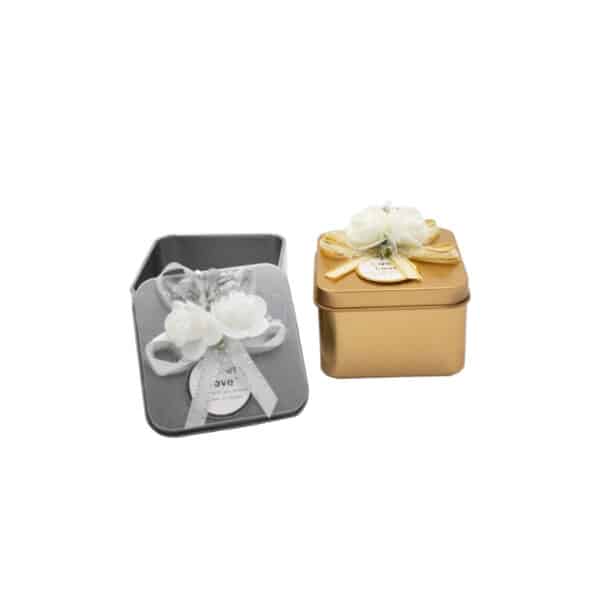 Square Favor Tin Box with Bow