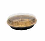 Disposable Round Cake Box Gold with Clear Lid