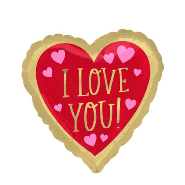 I love You Red/Gold Balloon 17"