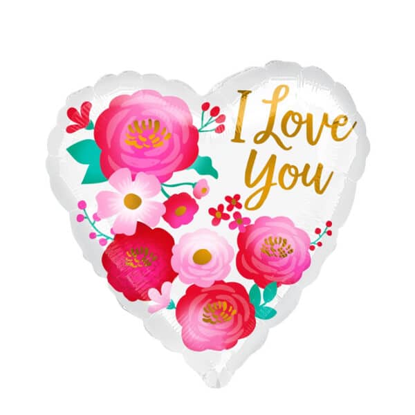 Love You Ombre Flowers Jumbo Balloon 28"