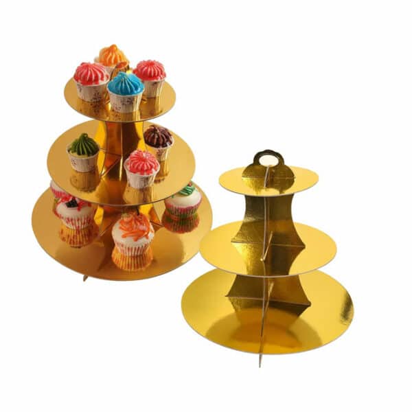 3 Layer Cupcake Stand Gold
