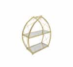 2 Layer Display Stand Gold with Mirrors