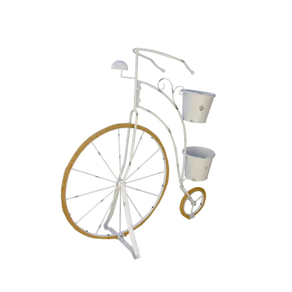 Bicycle Double Flower Pot White