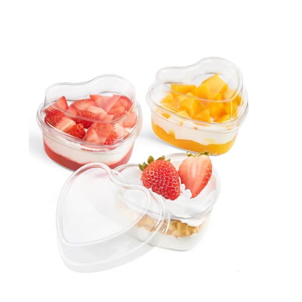 Heart Shape Plastic Dessert Cups