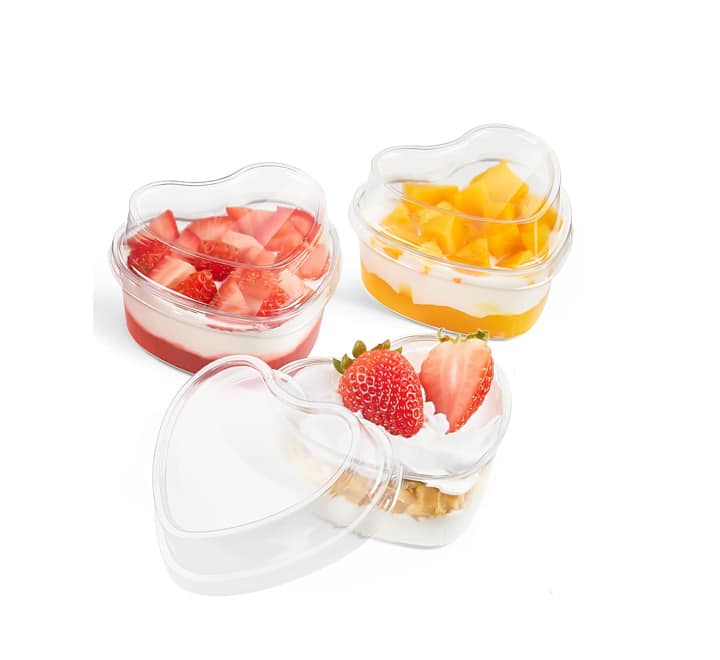 Heart Shape Plastic Dessert Cups