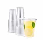 275ml Plastic Smoothie Cups with Flat Lids 50s