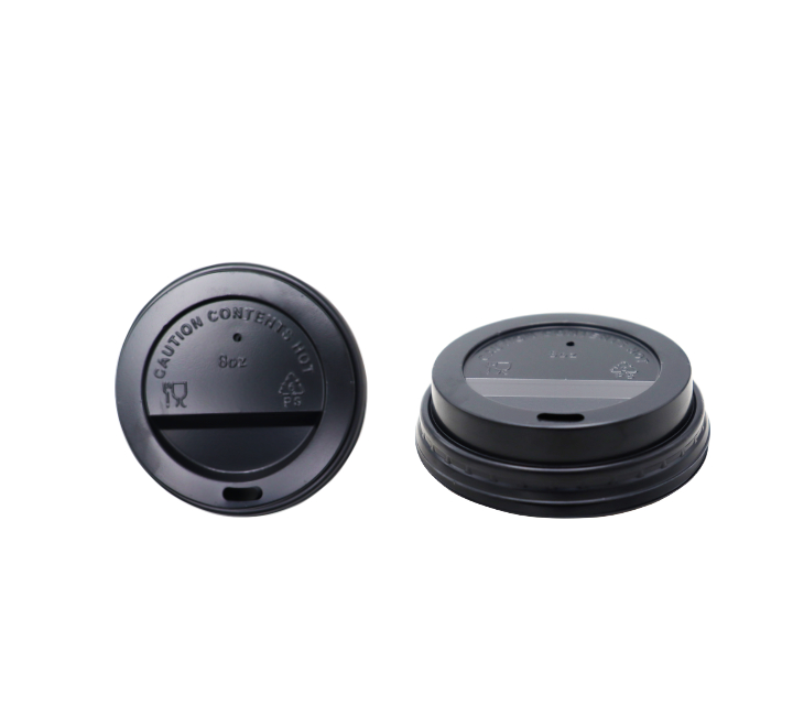 Black Plastic Cup Lid 50s