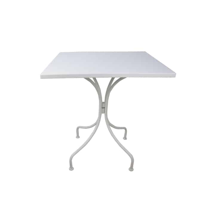 White Steel Cafe Table 70cm