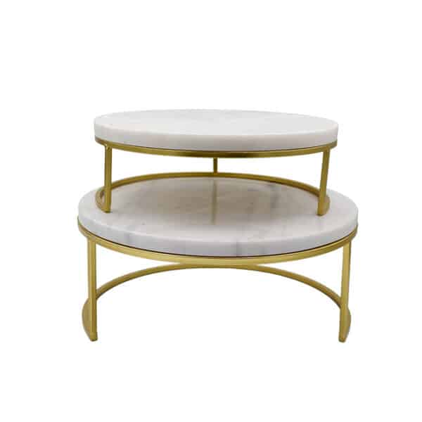 2 Tier Marble Cake Stand