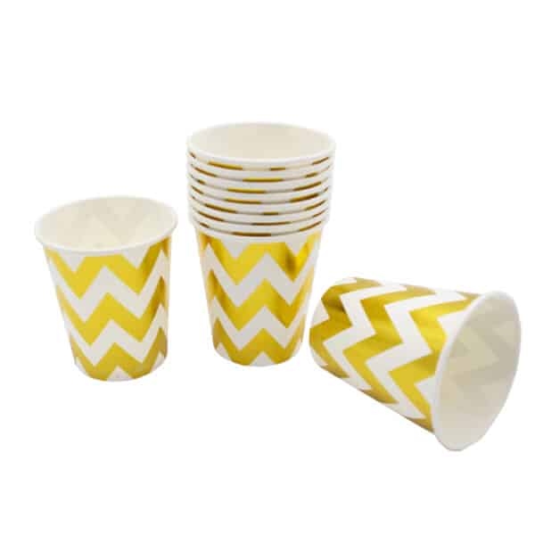 Paper Cups Waves Pattern Gold