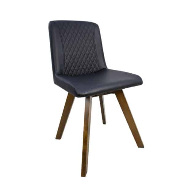 Wooden Dining Chair Walnut/Black Cushion