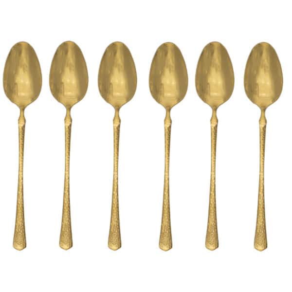 6pc Hammered Gold Tablespoons