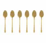 6pc Hammered Handle Gold Teaspoons