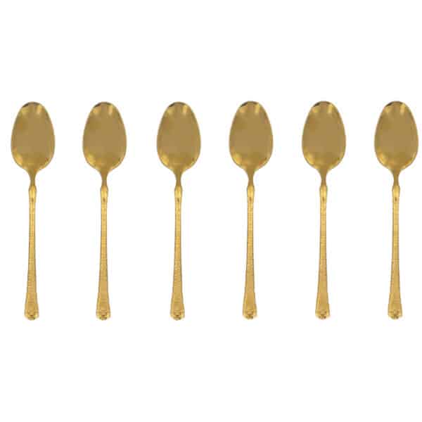 6pc Hammered Gold Teaspoons