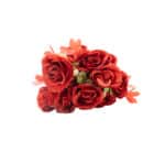 Artificial Rose Bunch Dark Red