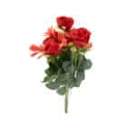 Artificial Rose Bunch Dark Red
