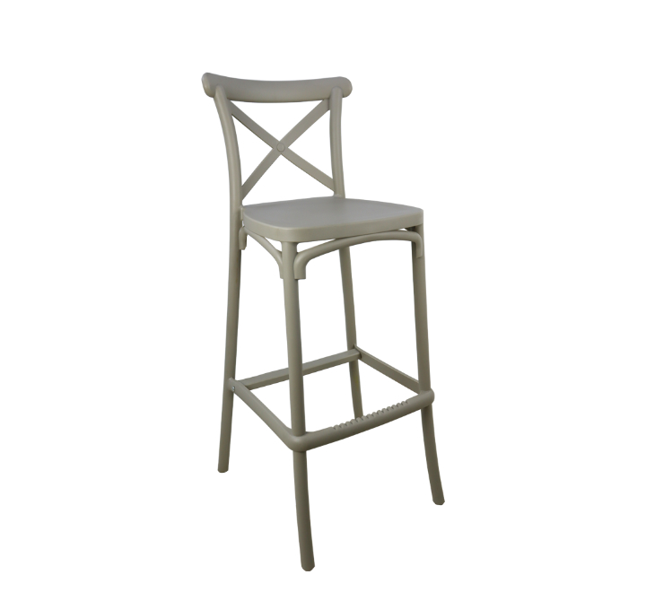 Beige Cross-back Bar Chair