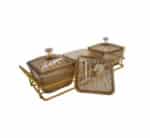 3pc Snack Serving Stand Gold