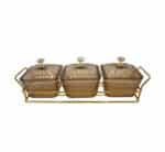 3pc Snack Serving Stand Gold