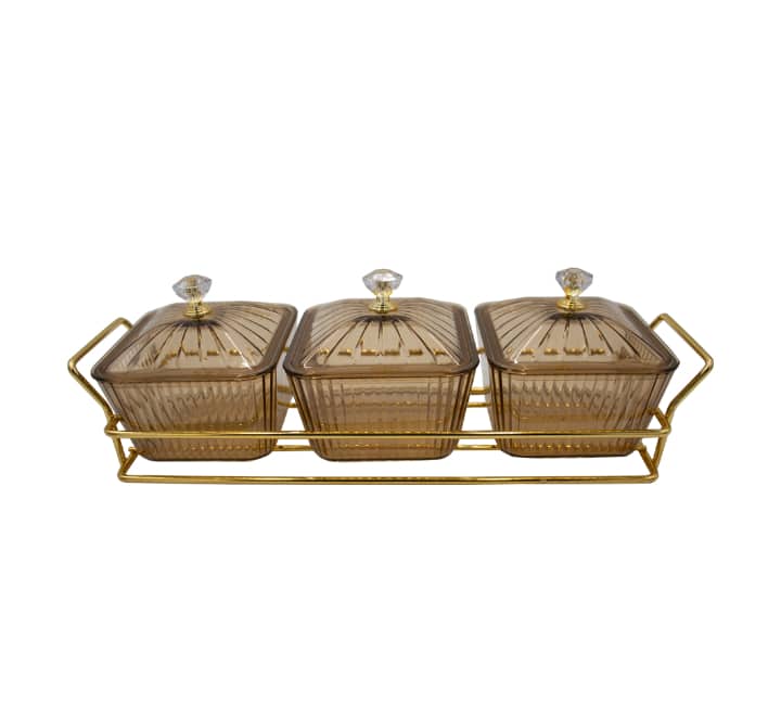 3pc Snack Serving Stand Gold