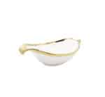 Ceramic Oval Serving Bowl Gold Rim