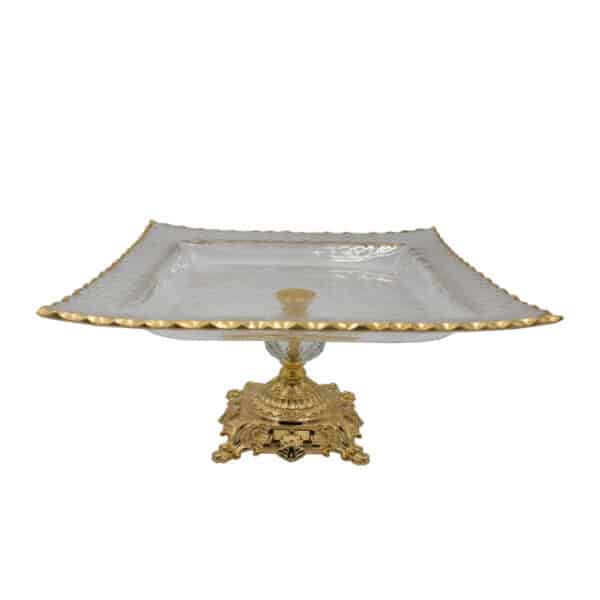 Gold Footed Glass Cake Stand