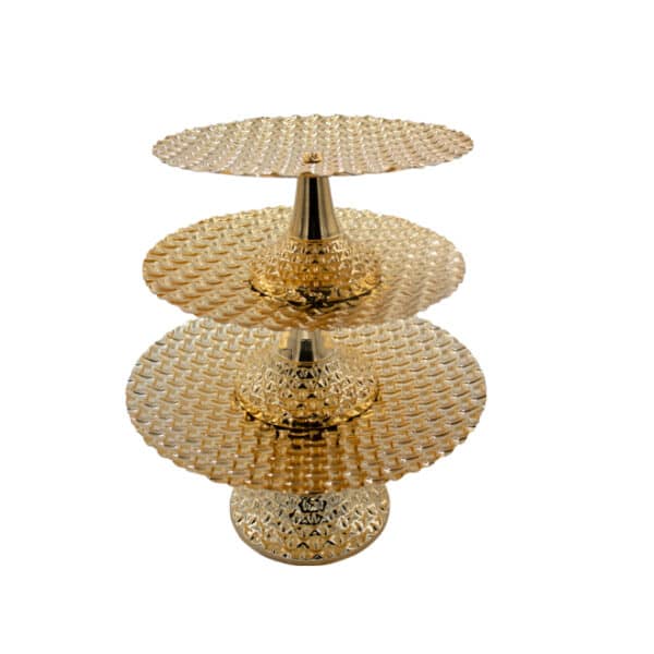 3pc Cake Stand Gold