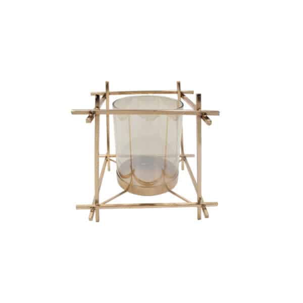 Metal Candle Stand with Glass Insert