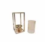 Metal Candle Stand Gold Glass Insert