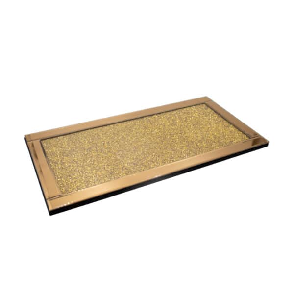 Glass Mirror Tray Rose Gold