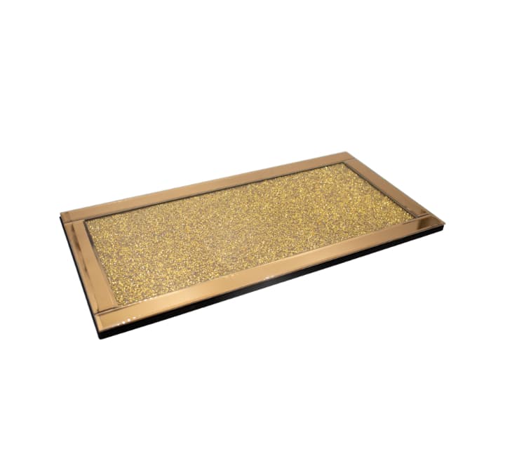 Glass Mirror Tray Rose Gold