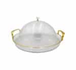 Plastic Serving Tray Gold Handles 37cm