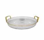 Plastic Serving Tray Gold Handles 37cm